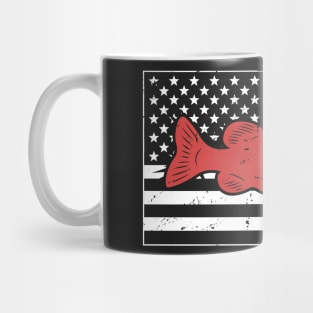 Retro American Flag & Bass Fishing Mug